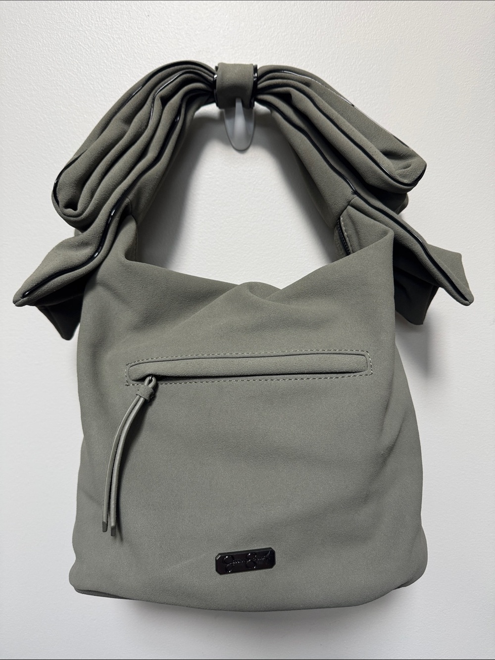 Jessica Simpson Olive Green Shoulder Bag with Bow-Style Strap